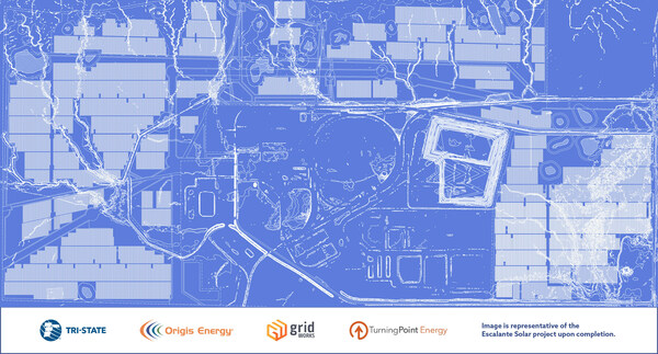 Image is a representation of the Escalante Solar project upon completion.